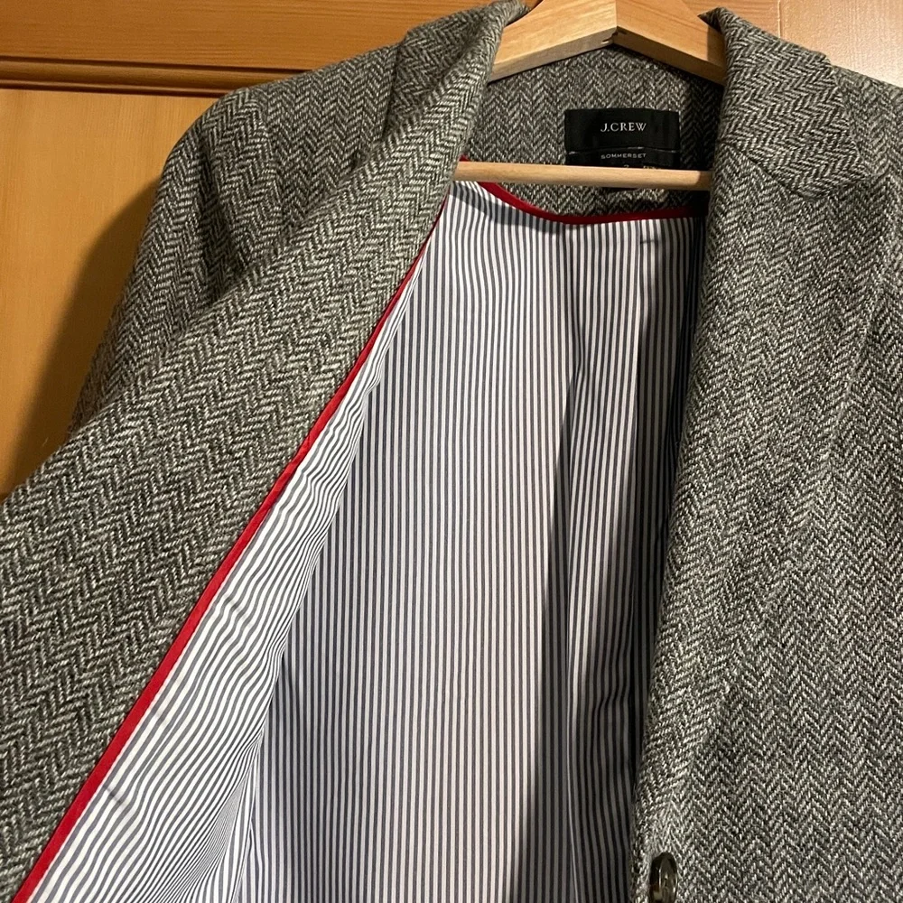 J. Crew Wool Herringbone Somerset Blazer in Gray - Picture 3 of 4